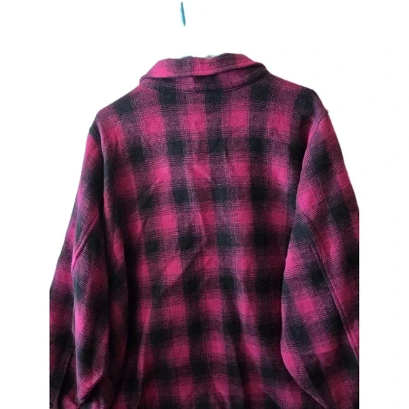 Torrid Women's 6 Pink Black Plaid Flannel Shirt Shacket Plus Size 30/32... - Picture 4 of 9